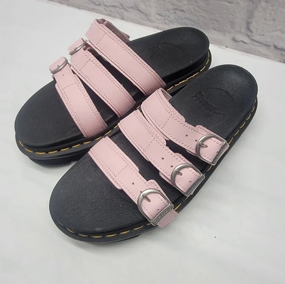 Dr. Martens Blaire Slide Sandals Pink Leather Women Size 7 US - Picture 6 of 7